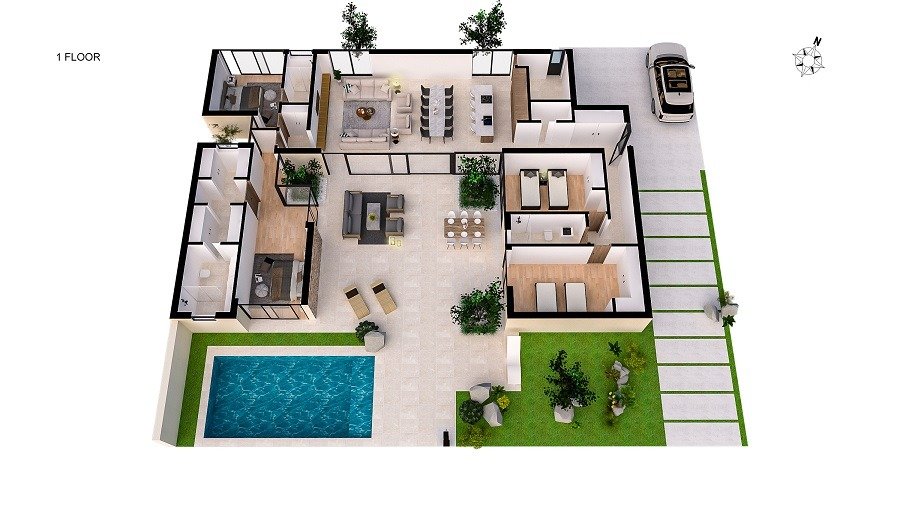 New Build - 4 Bedroom 3 Bathroom villa in Baños y Mendigo - Altaona Golf - Murcia New Build - 4 Bedroom 3 Bathroom villa in Baños y Mendigo - Altaona Golf - Murcia