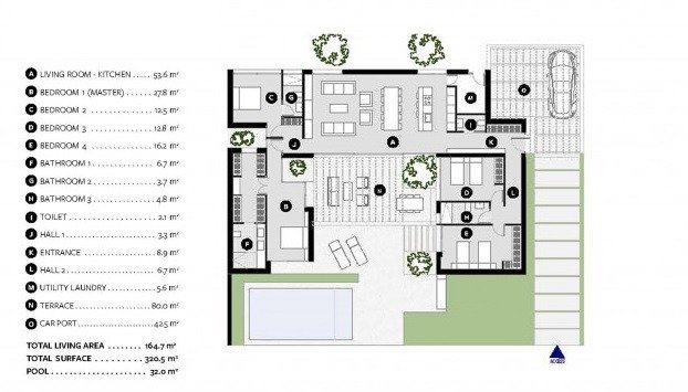 New Build - 4 Bedroom 3 Bathroom villa in Baños y Mendigo - Altaona Golf - Murcia New Build - 4 Bedroom 3 Bathroom villa in Baños y Mendigo - Altaona Golf - Murcia