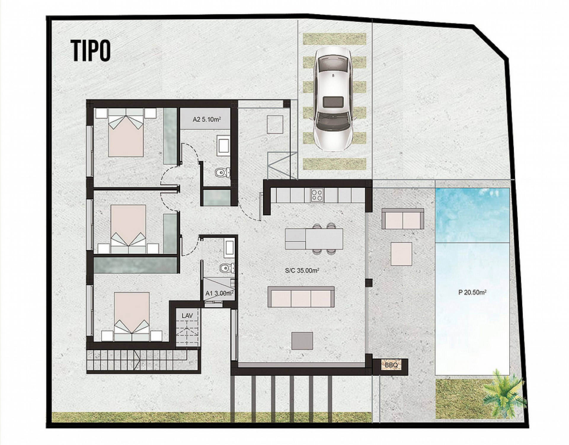 Sold - 3 Bedroom 2 Bathroom Villa in San Pedro del Pinatar -  - Murcia