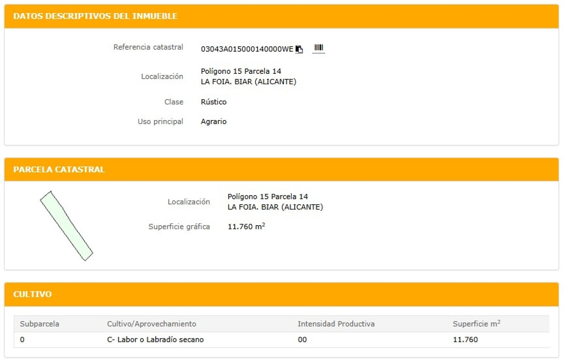 Resale - Land in Biar -  - Alicante